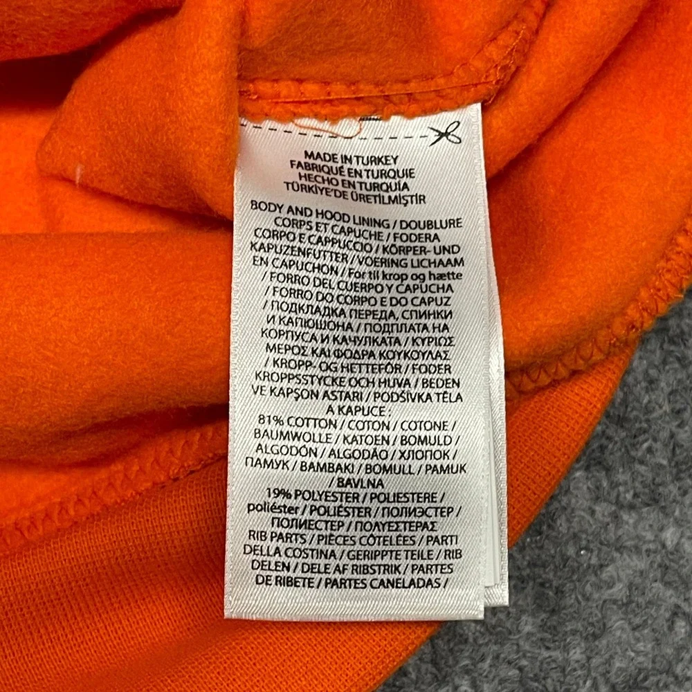 Polo Ralph Lauren Hoodie Mens Medium Orange Expedition Spellout Logo Embroidered